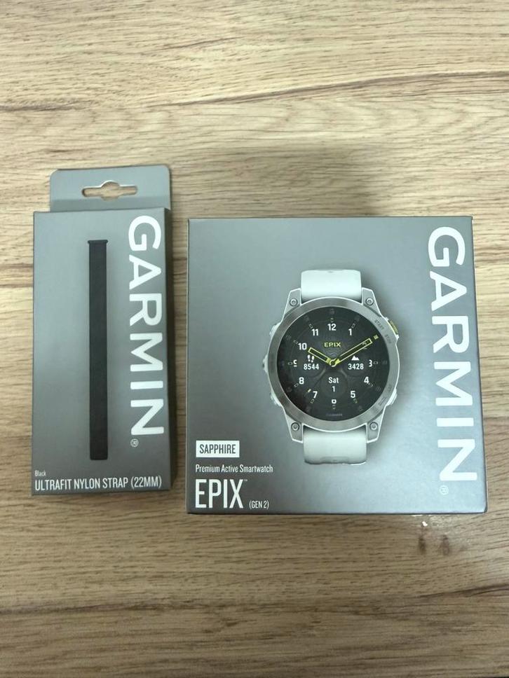 Garmin Epix Gen 2 Sapphire 47mm – Excellent état, Handtassen en Accessoires, Sporthorloges, Zo goed als nieuw, Wit, Conditie, Ophalen