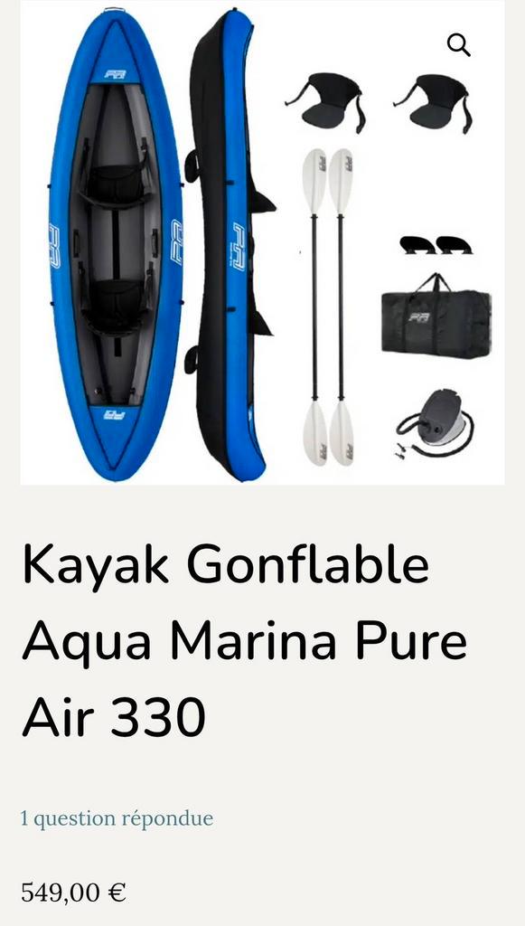 Aqua Marina Pure Air 330 opblaasbare kajak Nieuw, Watersport en Boten, Suppen, Nieuw, SUP-peddels, Ophalen of Verzenden