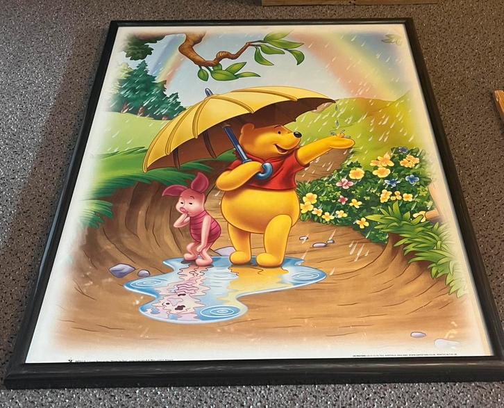Winnie the pooh en piglet met kader, Huis en Inrichting, Woonaccessoires | Schilderijen, Tekeningen en Foto's, Nieuw, Print, 50 tot 75 cm