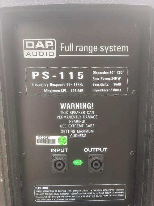 DAP AUDIO Passieve luidsprekers, Muziek en Instrumenten, Versterkers | Keyboard, Monitor en PA, Gebruikt, Ophalen