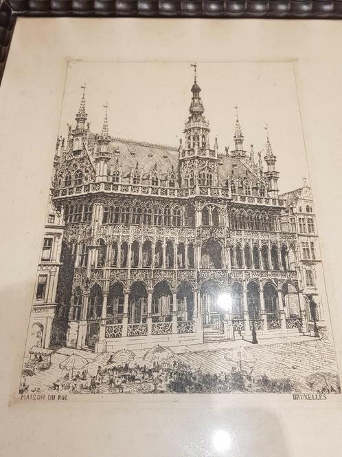 BRUXELLES MAISON DU ROI, Antiek en Kunst, Kunst | Tekeningen en Fotografie, Ophalen of Verzenden