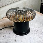 Vintage mini tafellamp met zwarte voet / chroom spiraal, Antiek en Kunst, Ophalen of Verzenden
