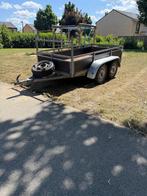 Aanhangwagen dubbelas 2m50 x 1m30, Auto diversen, Aanhangers en Bagagewagens, Ophalen, Gebruikt