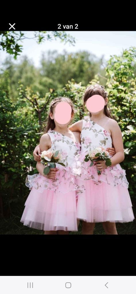 Bruidsjurken bloemenmeisjes 1 keer gedragen, Kleding | Dames, Jurken, Zo goed als nieuw, Ophalen