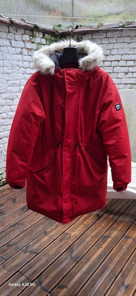 Parka voor heren, groot donsjack, Kleding | Heren, Jassen | Winter, Zo goed als nieuw, Maat 48/50 (M), Rood, Ophalen of Verzenden