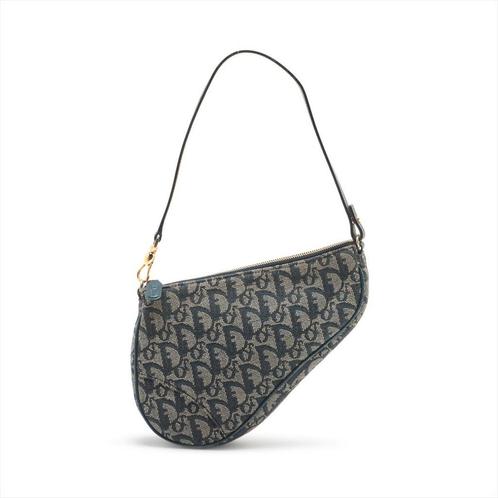 Vintage klassieke tas van Dior Saddle, Handtassen en Accessoires, Tassen | Damestassen, Gebruikt, Handtas, Blauw, Ophalen of Verzenden