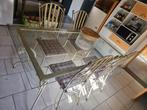 Smeedijzeren tafel met 6 stoelen, Tuin en Terras, Ophalen, Gebruikt