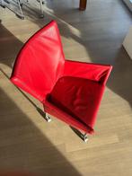 Rode leren stoelen, Huis en Inrichting, Stoelen, Ophalen, Gebruikt, Leer, Vijf, Zes of meer stoelen