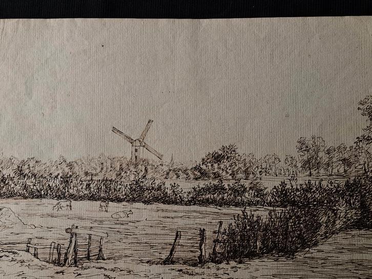 Cesar De Cock  1823-1904 1 inkttekening + 1 potloodtekening, Antiek en Kunst, Kunst | Schilderijen | Klassiek, Ophalen of Verzenden