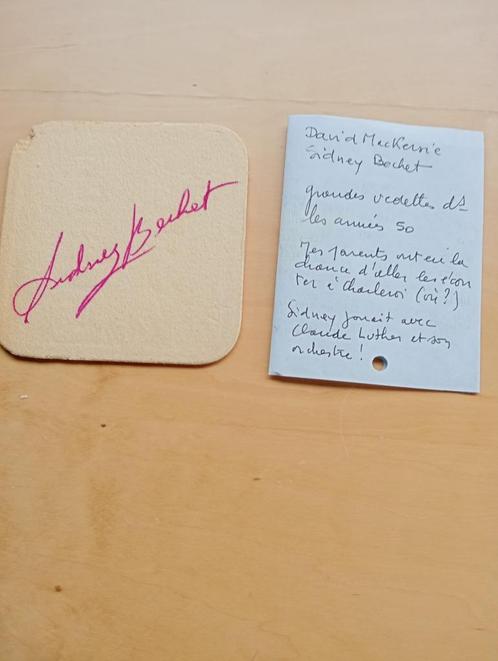 DE ORIGINELE HANDTEKENING VAN SIDNEY BECHET, Verzamelen, Complete verzamelingen en Collecties, Ophalen of Verzenden