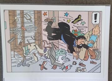 Grande carte postale double pliante sous blister : Hergé : T beschikbaar voor biedingen