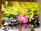 Mooie canvas 140x100 cm - Bloemen en vijver, Huis en Inrichting, Nieuw, Ophalen