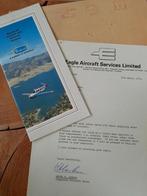 Folder Beechcraft Eagle met brief 1974, Ophalen of Verzenden
