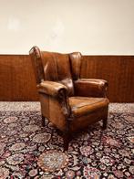 Klassiek Engels Schaapslederen Fauteuil, Antiek en Kunst, Ophalen of Verzenden