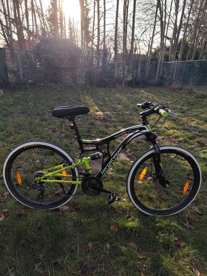 Fiets bergsteiger x6 mountainbike 26" dual suspension, Fietsen en Brommers, Fietsen | Vouwfietsen, Zo goed als nieuw, Versnellingen