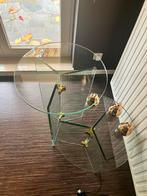 set Vol glas vintage bijzettafeltjes, Huis en Inrichting, Ophalen, Gebruikt, Glas