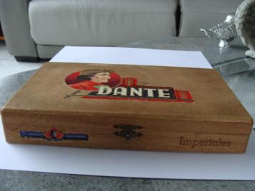 Ancienne boîte cigare en bois, Dante Impériales