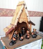 Groot houten en stro kerststal, handgemaakt. B 49 cm x H 45, Diversen, Ophalen of Verzenden, Zo goed als nieuw