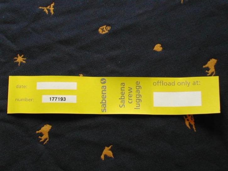 Sabena Label Crew Luggage #01 Free at first purchase, Verzamelen, Sabenasouvenirs, Nieuw, Ophalen of Verzenden