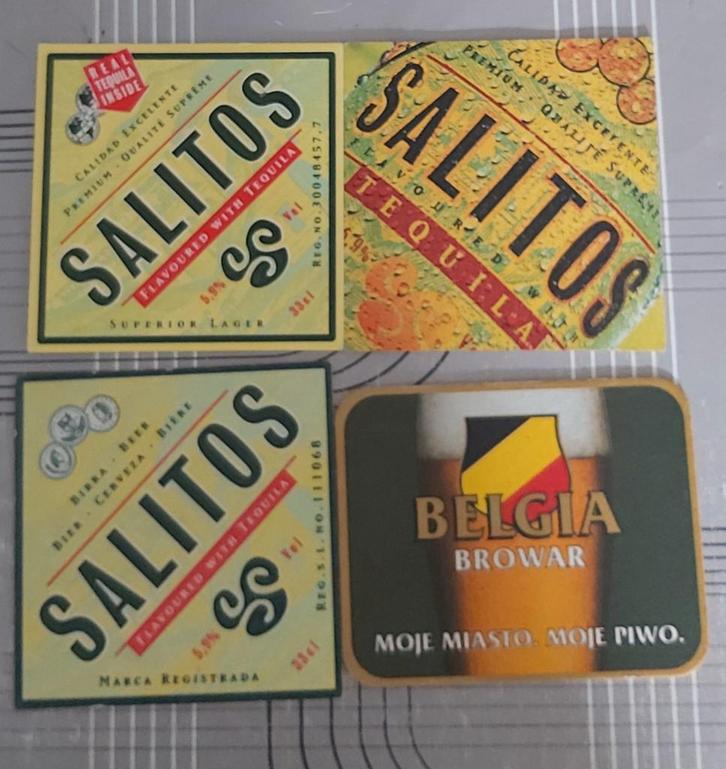 Palm salitos en Pools bierviltje 4 stuks, Collections, Marques de bière, Palm, Enlèvement ou Envoi