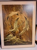 mooi kunstwerk op houtpaneel, Ophalen of Verzenden