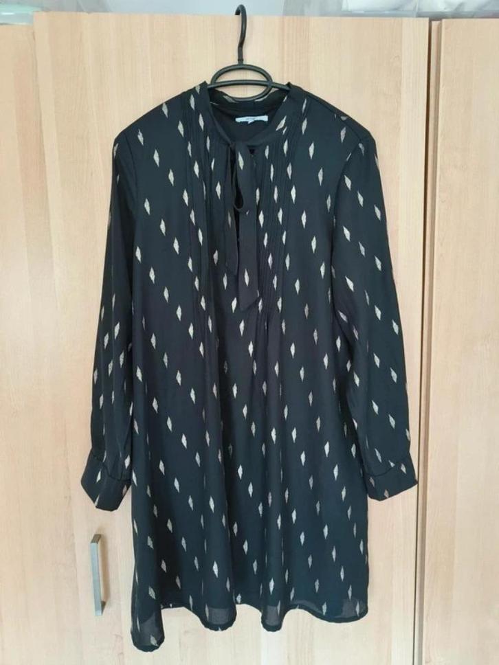 Zwart jurkje met leuke print, Kleding | Dames, Jurken, Gedragen, Maat 38/40 (M), Zwart, Verzenden