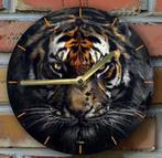 Vintage metalen klok Tijger (20cm diameter), Ophalen of Verzenden, Nieuw, Analoog, Wandklok