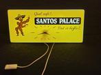 vintage Santos Palace café lichtbord en klok, Verzamelen, Reclamebord, Gebruikt, Ophalen of Verzenden