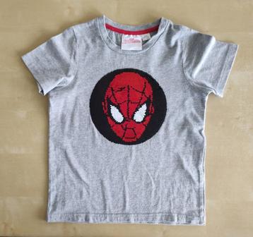 Frisse grijze t-shirt spiderman, maat 110/116