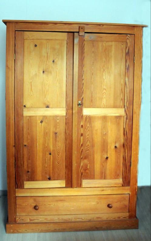 Houten kleerkast met 2 deuren en 1 schuif, Maison & Meubles, Armoires | Penderies & Garde-robes, 150 à 200 cm, 100 à 150 cm, 50 à 75 cm