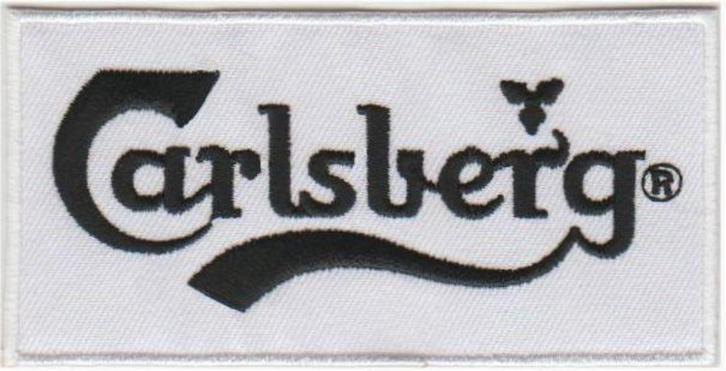 Carlsberg stoffen opstrijk patch embleem, Collections, Marques & Objets publicitaires, Neuf, Envoi