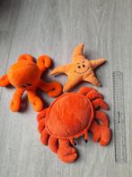 3 knuffels zeedieren, Kinderen en Baby's, Speelgoed | Knuffels en Pluche, Ophalen, Zo goed als nieuw