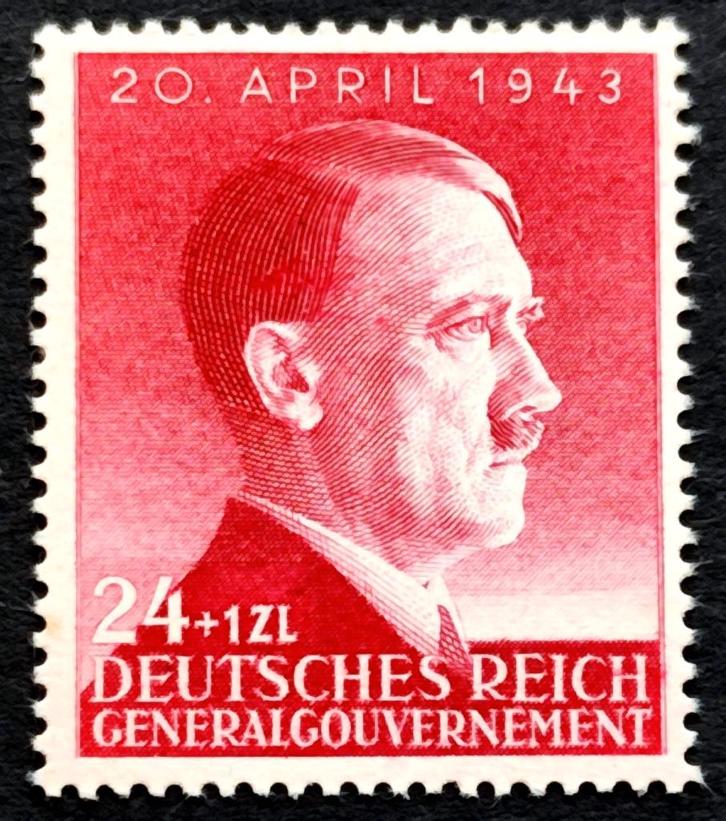 DR:Generalgouvernement 54ste verjaardag A.H.1943 POSTFRIS, Postzegels en Munten, Postzegels | Europa | Duitsland, Postfris, Overige periodes