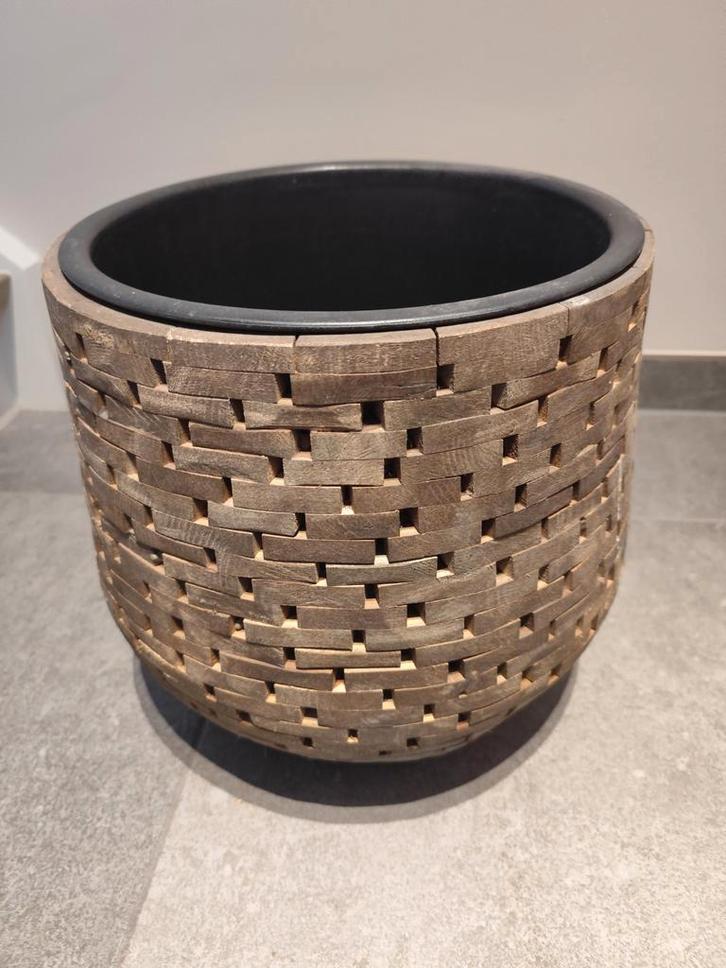 Houtlook bloempot als nieuw., Tuin en Terras, Bloempotten, Ophalen