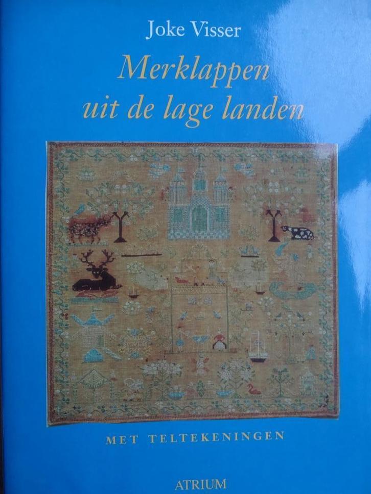 Joke Visser - Merklappen uit de lage landen boek. Patronen, Hobby en Vrije tijd, Borduren en Borduurmachines, Zo goed als nieuw