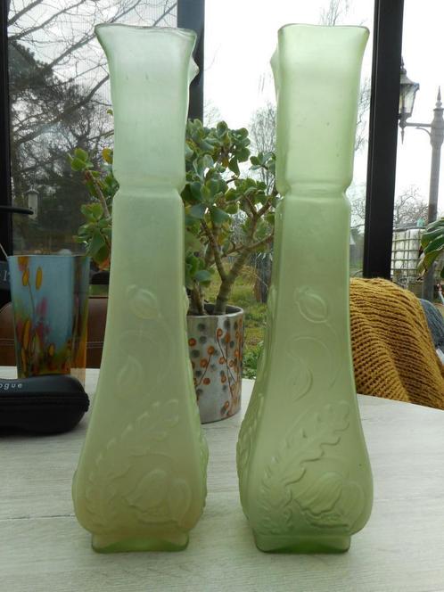 VSL - zeldzaam duo vazen - 1880-1885, Antiek en Kunst, Antiek | Glaswerk en Kristal, Ophalen of Verzenden