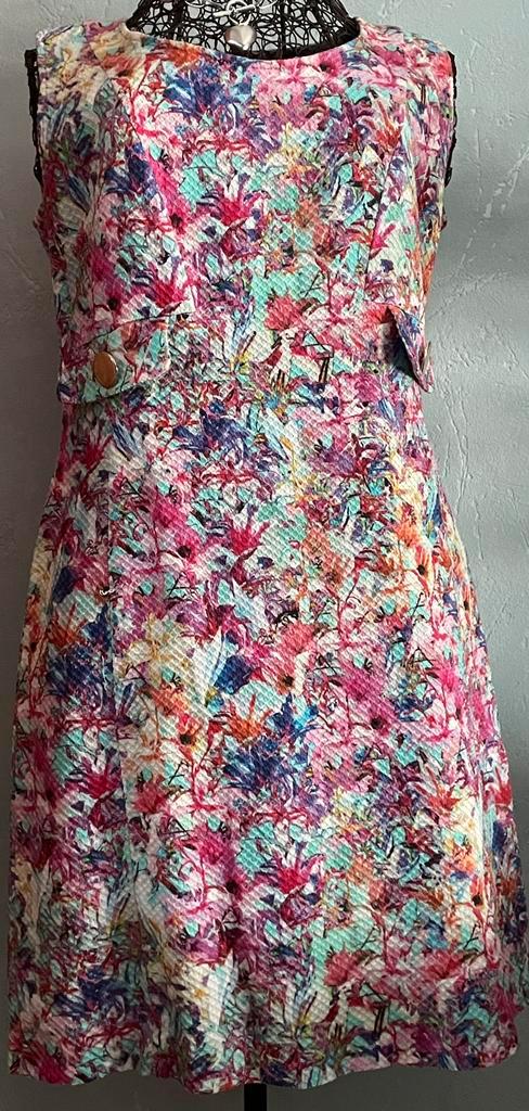 Caroline Biss 40 Zeer mooie kleurrijke jurk, Kleding | Dames, Jurken, Zo goed als nieuw, Maat 38/40 (M), Overige kleuren, Ophalen of Verzenden