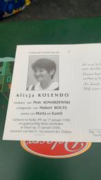 1950/2000, Verzamelen, Bidprentjes en Rouwkaarten, Ophalen of Verzenden, Bidprentje