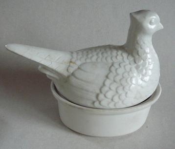 marmite à pâté blanc avec couvercle, longueur 22 cm, Uni, Enlèvement ou Envoi, Comme neuf, Autres matériaux