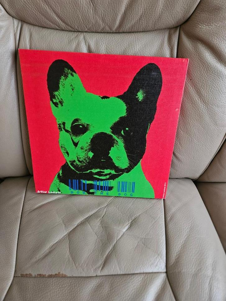 Toile pop art « DOG » — Bouledogue français à la Warhol, Maison & Meubles, Accessoires pour la Maison | Peintures, Dessins & Photos