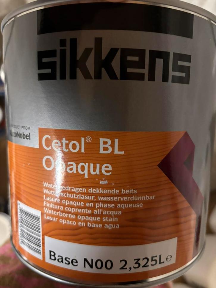 Sikkens cetol BL opaque zwarte dekkende beits ral 9005 2,5l, Hobby en Vrije tijd, Schilderen, Nieuw, Acrylverf, Ophalen of Verzenden