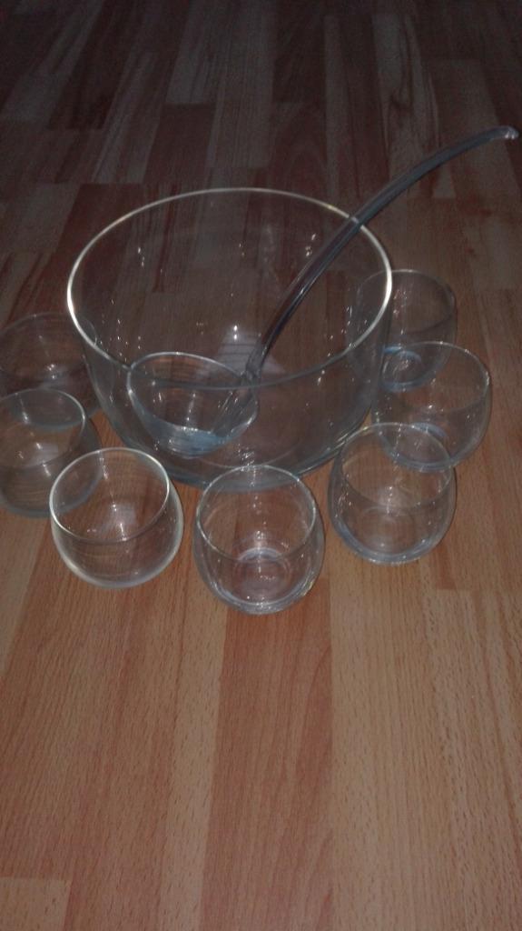 kom in glas met bijpasende kommetjes, Huis en Inrichting, Keuken | Servies, Nieuw, Overige typen, Overige stijlen, Glas, Ophalen