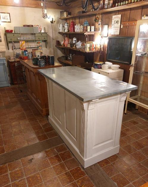 mooie oude toonbank met 3 lades en een schap, Antiek en Kunst, Curiosa en Brocante, Ophalen