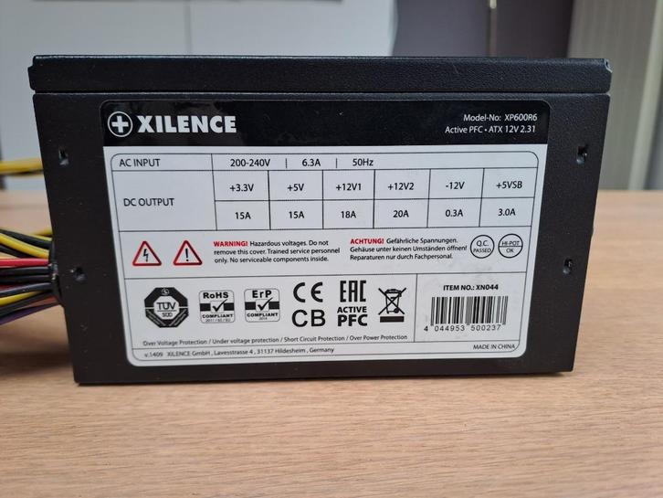 Computer PC voeding Xilence xp600r6 (600W peak power), Computers en Software, Interne voedingen, Gebruikt, Ophalen