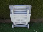 Fauteuil de jardin pliable. Gris/bleu., Tuin en Terras, Tuinstoelen, Ophalen, Gebruikt, Overige materialen, Inklapbaar