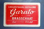 Speelkaart Brasschaat – Likeurstokerij  Garato, rood_90, Verzamelen, Ophalen of Verzenden, Gebruikt, Speelkaart(en)