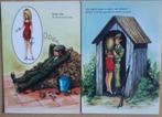 2 Postkaarten HUMOR Op Wacht & Dolce VITA, Collections, Photos & Gravures, Comme neuf, Autres sujets/thèmes, Envoi, Gravure