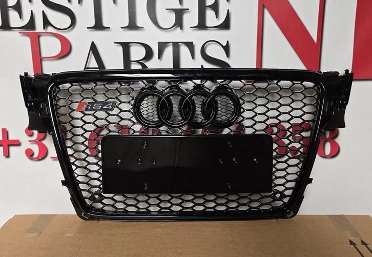 Grill AUDI A4 B8 8K RS LOOK RS4 bj.2007-2012 HOOGLANS ZWART, Auto-onderdelen, Carrosserie, Bumper, Voor, Nieuw, Herkomst onderdeel bekend
