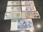 Italie : lot de 7 billets différents, Timbres & Monnaies, Enlèvement ou Envoi, Billets de banque