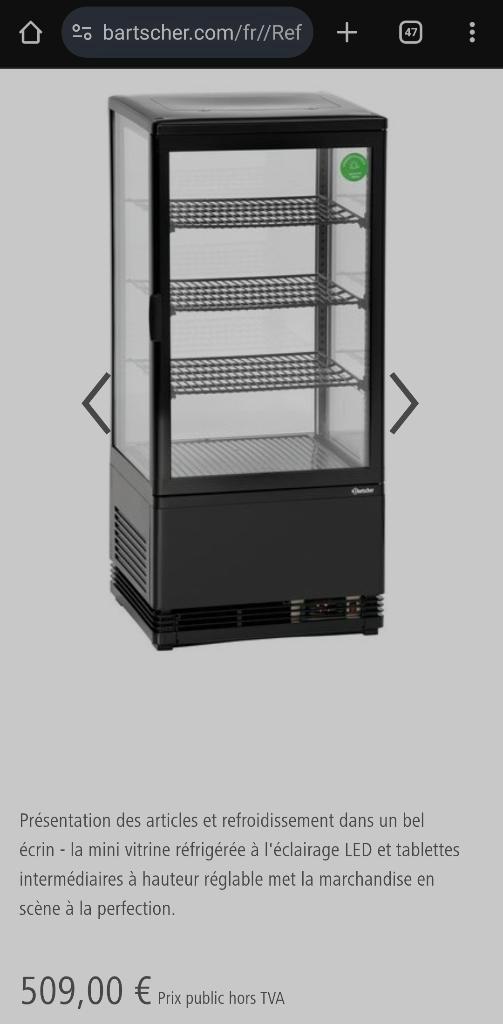 BARTSCHER KOELVITRINE ALS NIEUW, Zakelijke goederen, Horeca | Keukenapparatuur, Koelen en Vriezen, Gebruikt, Ophalen of Verzenden